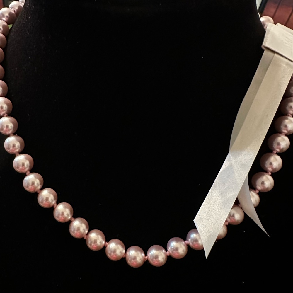Elegant Blush Pink Faux Pearl Necklace